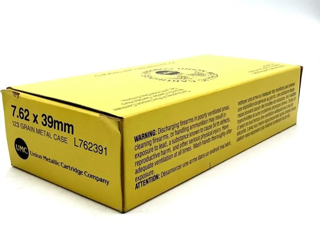 (20) Rounds UMC 7.62x39mm 123 Grain Metal Case