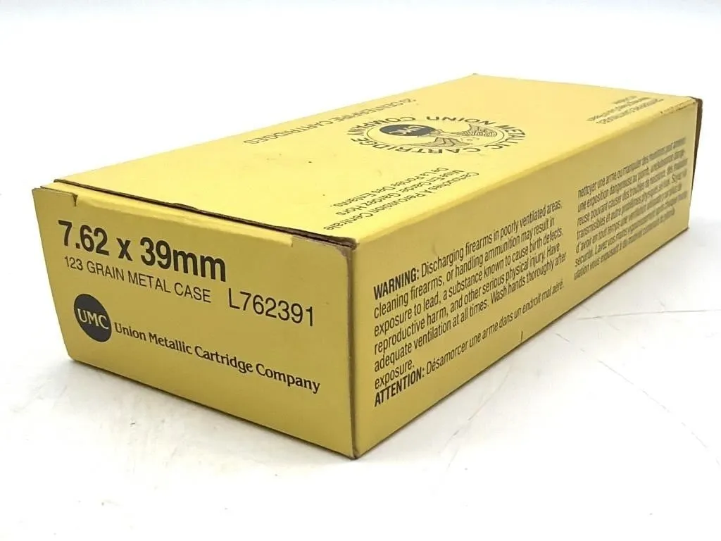 (20) Rounds UMC 7.62x39mm 123 Grain Metal Case