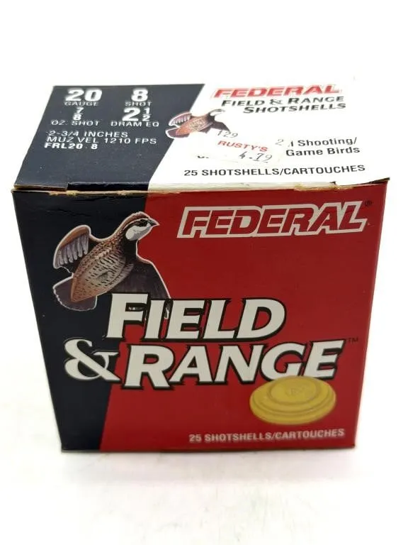 (25) Shotshells 20GA 2 3/4” 7/8oz 8-Shot Federal