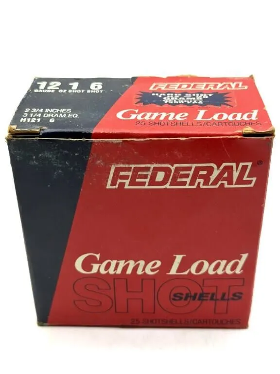 (25) Shotshells 12GA 2 3/4” 1oz 6-Shot Federal