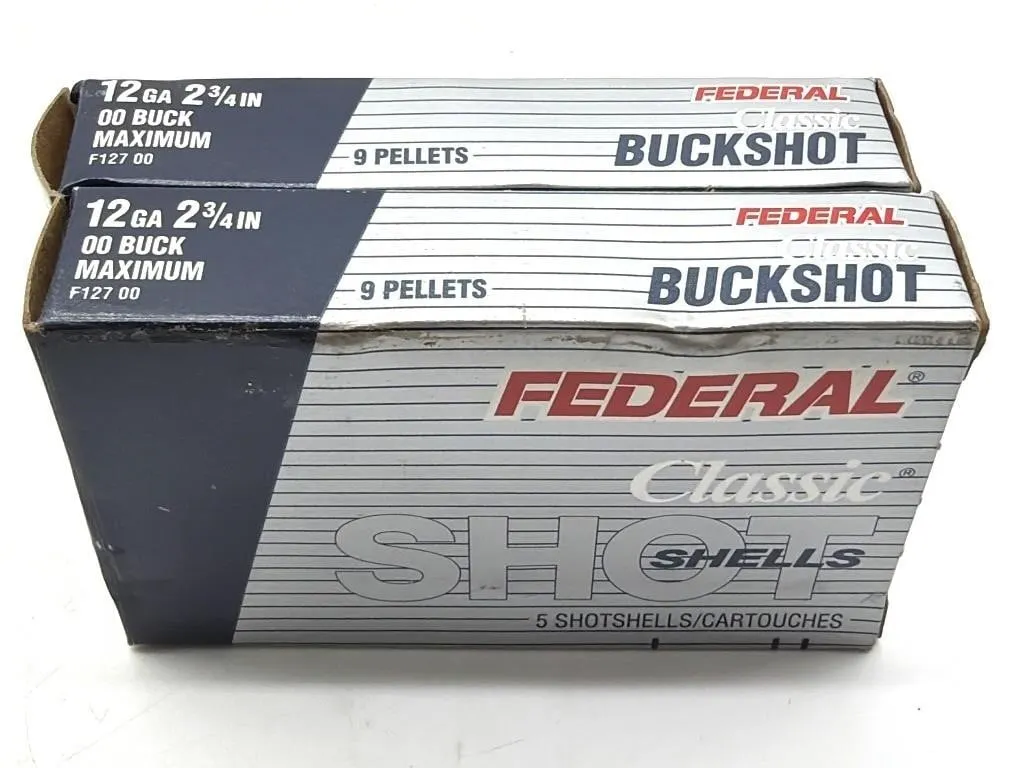 (10) Shotshells 12GA 2 3/4” 00 Buck Maximum