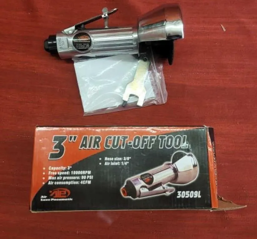 A L P 3" Air Cut Off Tool appears unused