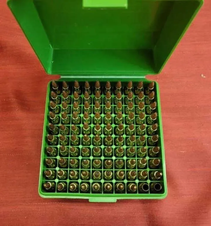 98 pcs .222 cal. Remington Live Rounds & 2 Reloads