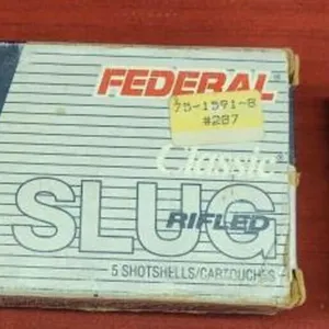 5 Federal Classic Rifled Slugs 12 ga 3in 1 1/4 o