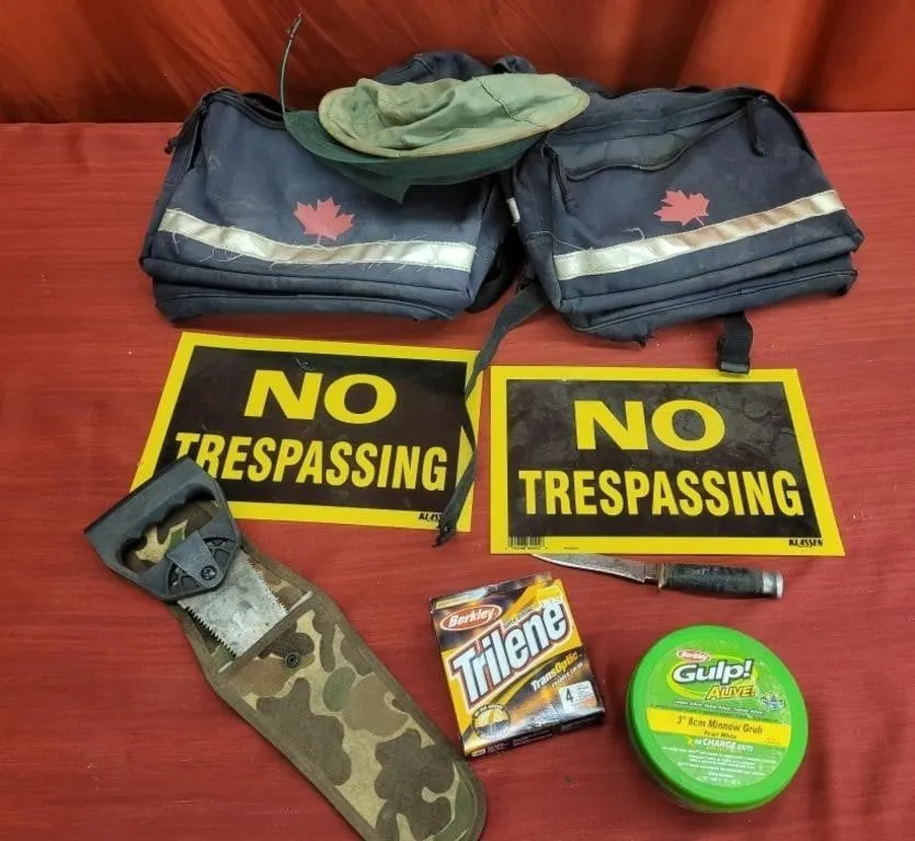 Saddle Bags, Small Knife ,Trilene 4# 220yd