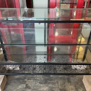 4 Tier Glass/Metal Display Shelf