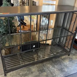 metal and wood display cabinet