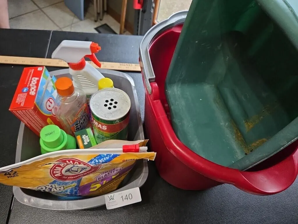 Cleaning Supplies and Bucket