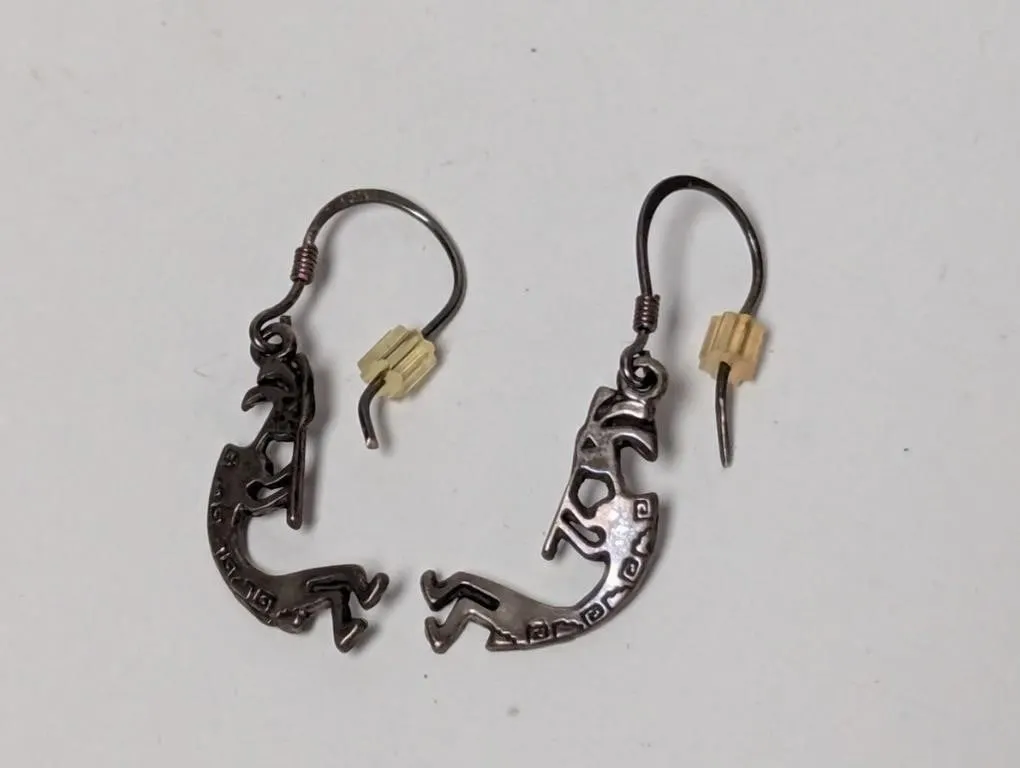 .925 Sterl Kokopelli Dangle Earrings