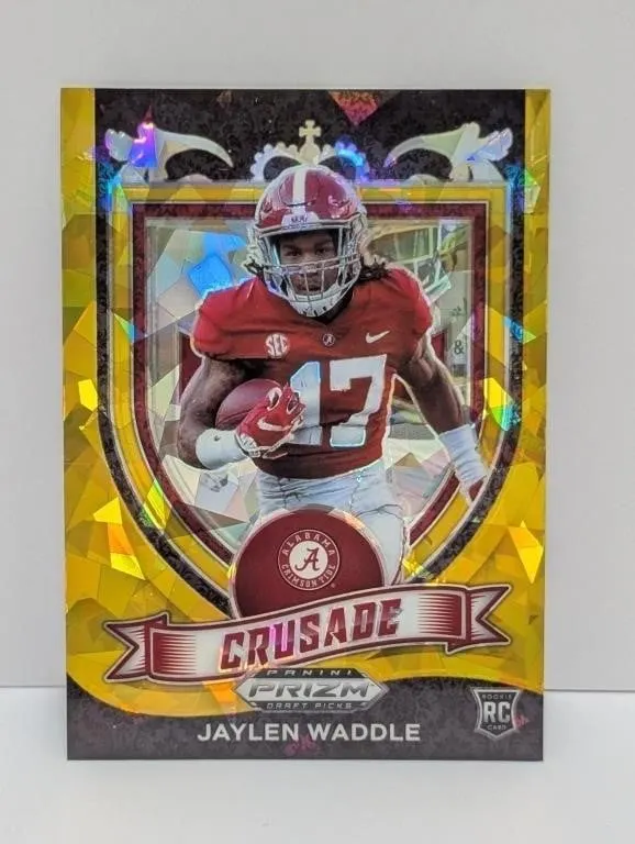 2021 Prizm DP Gold Cracked Ice Jalen Waddle RC 169
