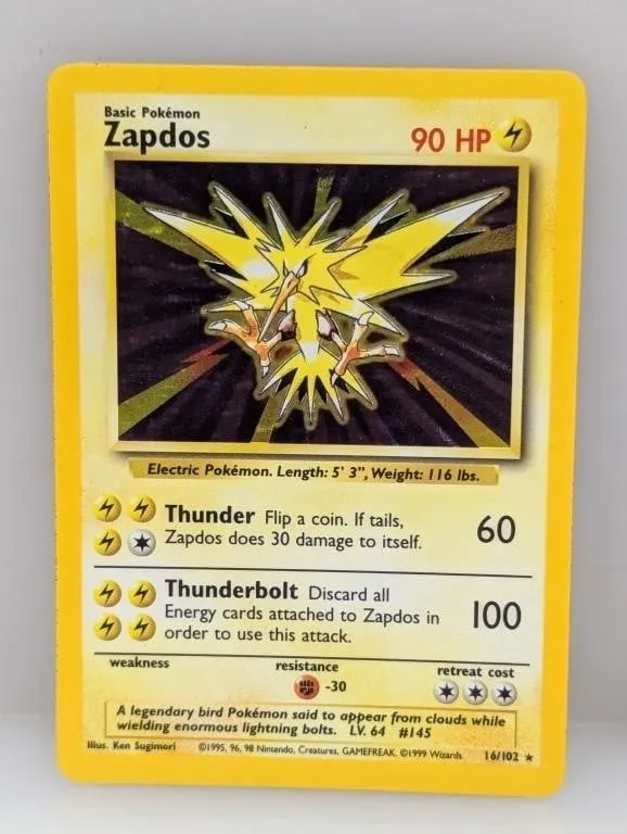 Pokemon 1999 Zapdos Holo 16