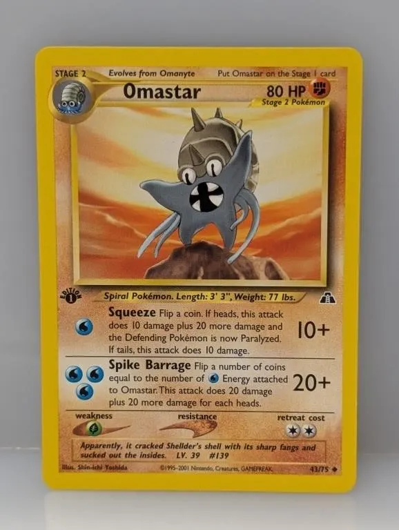 Pokemon 2001 1st Edition Omastar 43