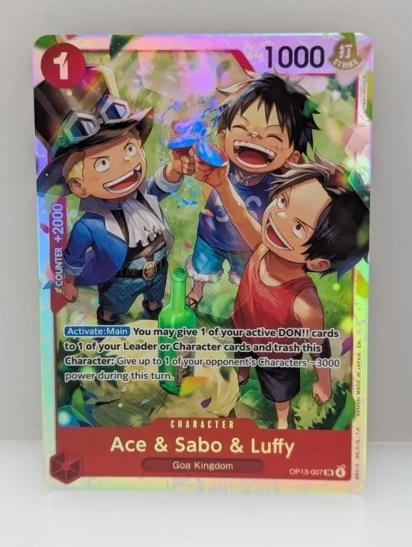 One Piece Ace & Sabo & Luffy Op13-007 Sr