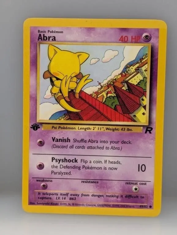 Pokemon 2000 1st Edition Abra 49 Surface Scratches