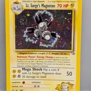 Pokemon 2000 Lt Surges Mageneton�Holo Swirl Crease