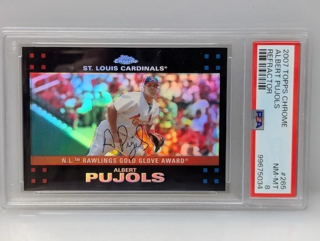 2007 Topps Chrome Albert Pujols Ref 265 PSA 8