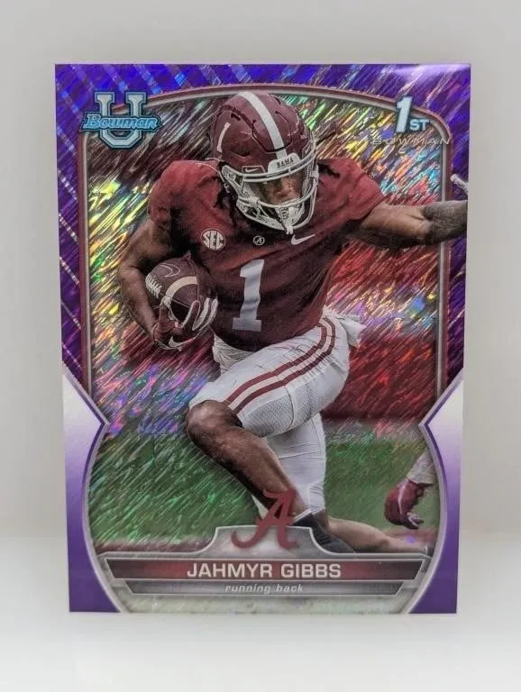 2022 Bowman Chrome U Purple Jahmyr Gibbs 1st #82