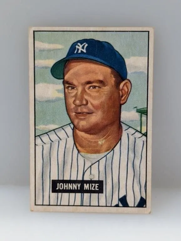 1951 Bowman #50 Johnny Mize HOF Yankees Stain