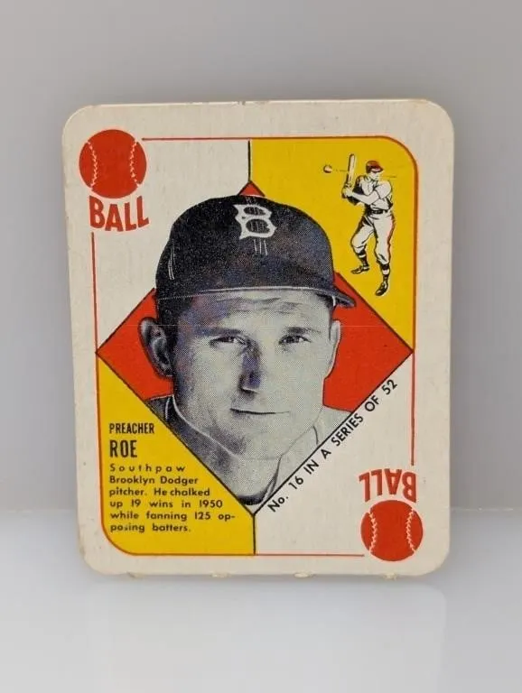 1951 Topps (Red Back) #16 Preacher Roe Crease