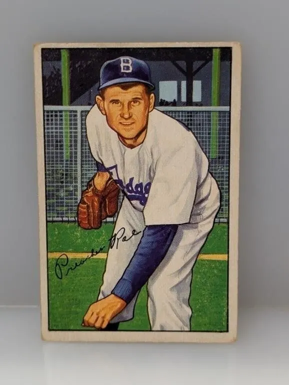 1952 Bowman #168 - Preacher Roe "Dodgers" Stains