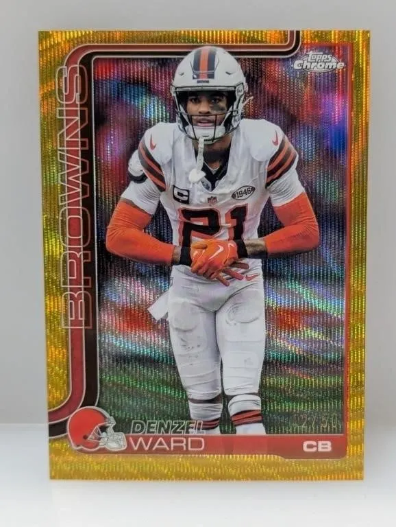 2025 Topps Chrome Denzel Ward Gold Hyper 42/50