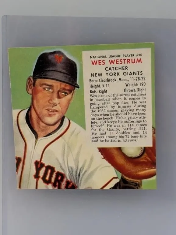 1953 RED MAN TOBACCO WES WESTRUM 20N Cs/S