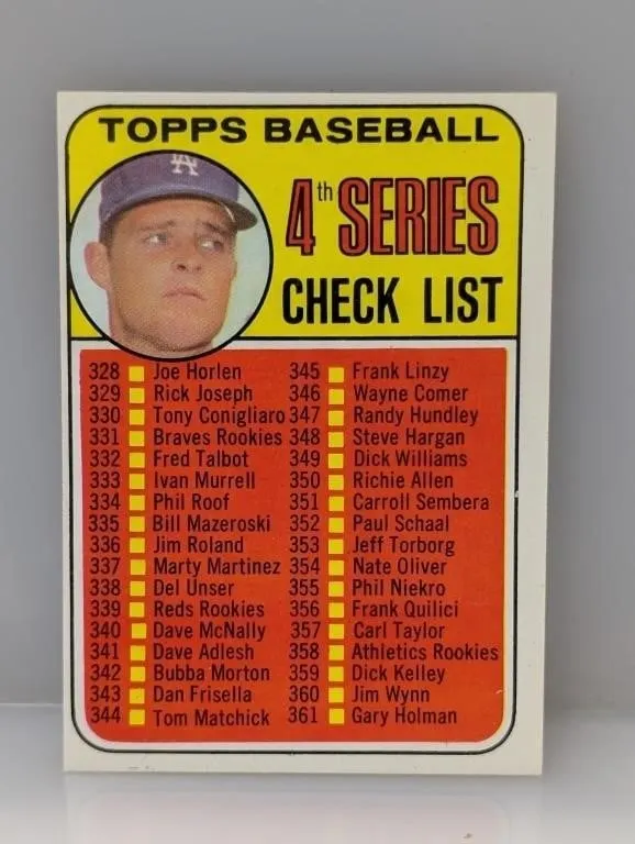 1969 TOPPS DON DRYSDALE CHECKLIST UNCHECKED 314