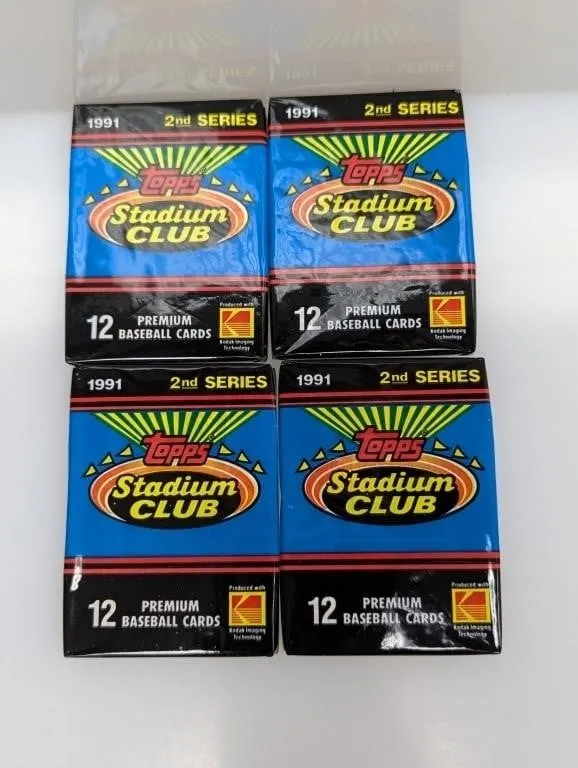 (4) 1991 Topps Stadium Club Packs Series 2