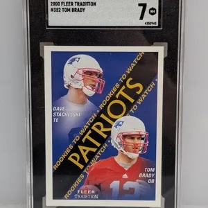 2000 Fleer Tradition Tom Brady RC 352 SGC 7