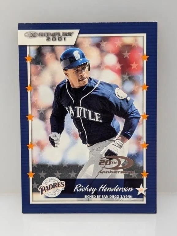 Rickey Henderson Gold #21 2001 Donruss HOF