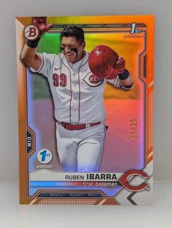 2021 Bowman 1st Ed Ruben Ibarra Orange /25 Ref
