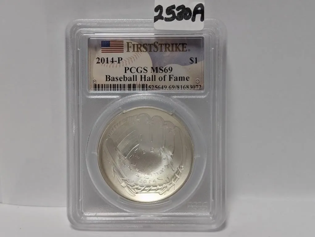 PCGS 2014-P MS69 Baseball HOF $1 Dollar