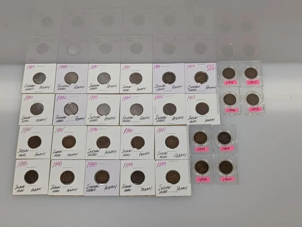 Lg Lot(30) Indian Head Pennies