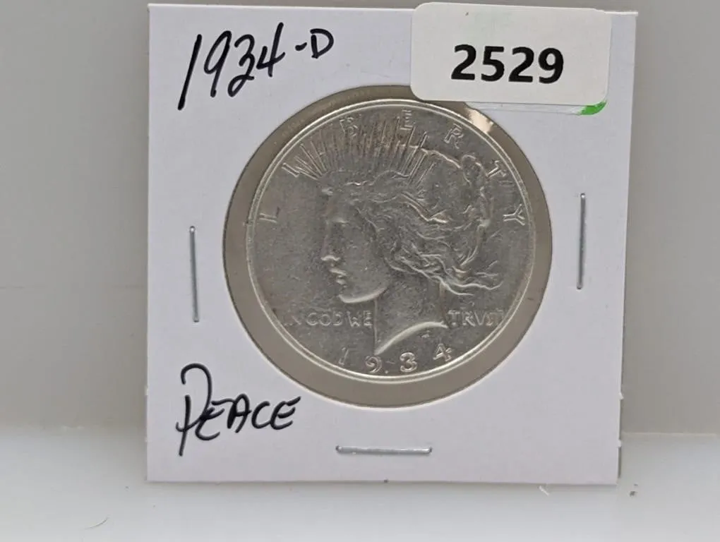 1934-D 90% Silv Peace $1 Dollar