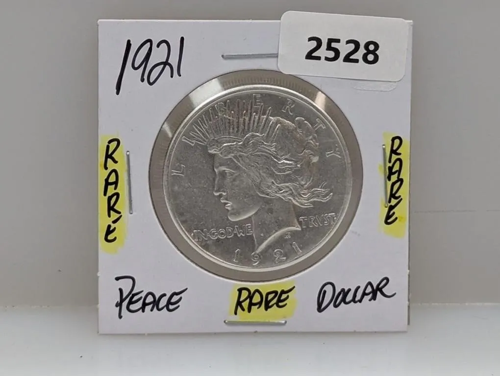 Rare 1921 90% Silv Peace $1 Dollar
