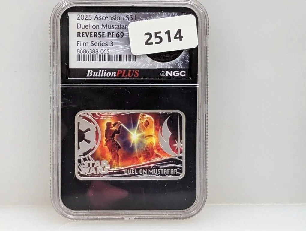NGC 2025 Rev PF 69 1oz .999 Silv Star Wars Bullion