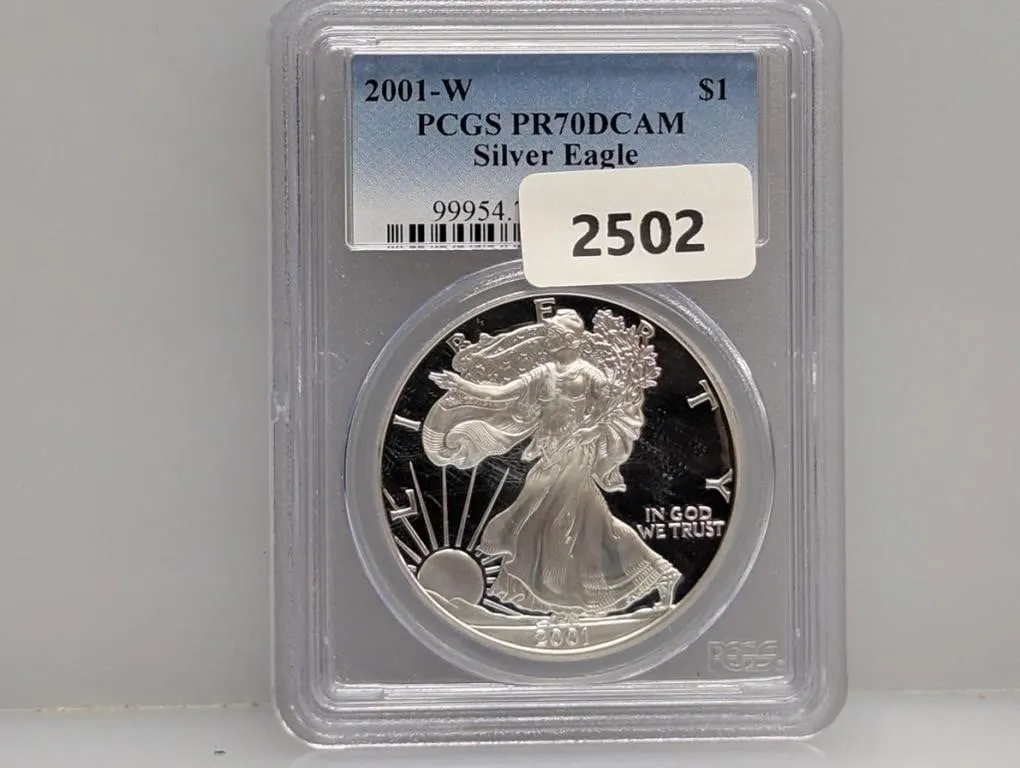PCGS 2001-W PR70DCAM 1oz .999 Silv Eagle $1
