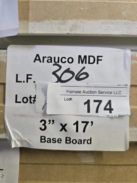 Arauco MDF base 3" x 17' 306LF