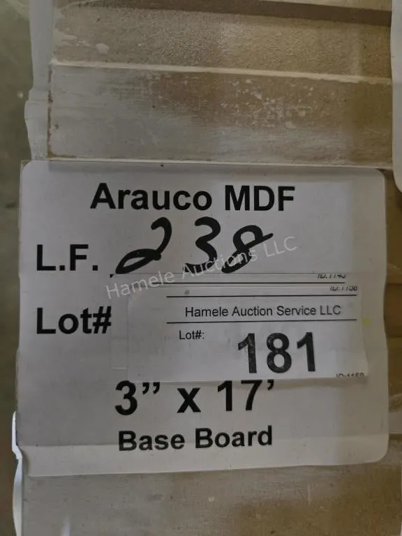 Arauco MDF base 3" x 17' 238LF