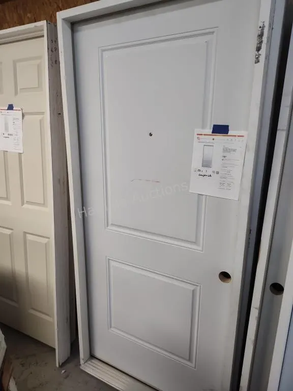 36" LH 2 Panel Peephole exterior door
