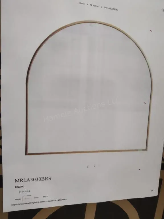 Elegant Mirror brass 30x30"