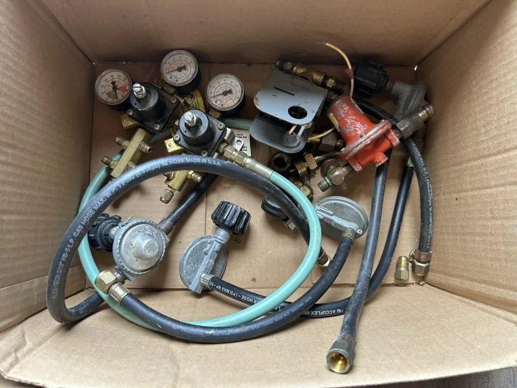 Assorted Gas Regulators, Gauges & Hoses
