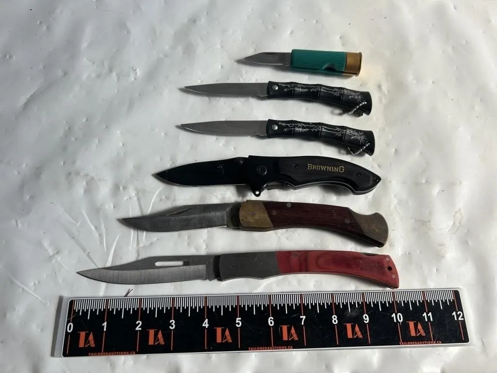 Assorted Folding Knives, Set of 6