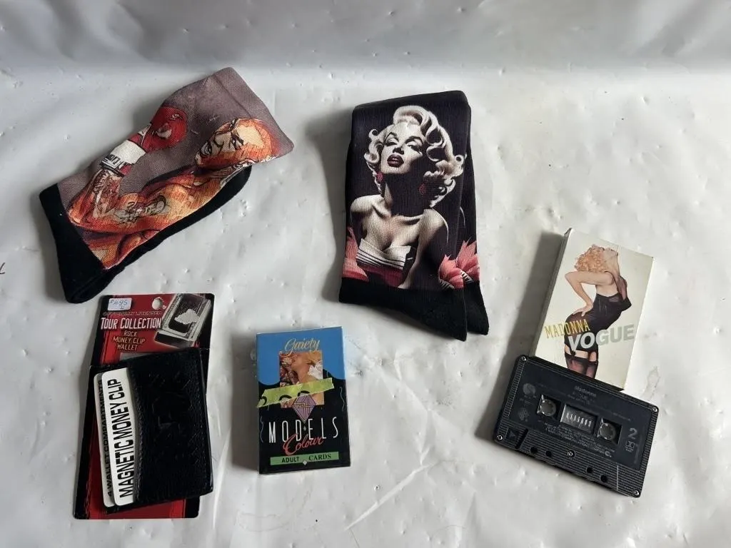 Novelty Socks, Wallet, Cards & Madonna Cassette