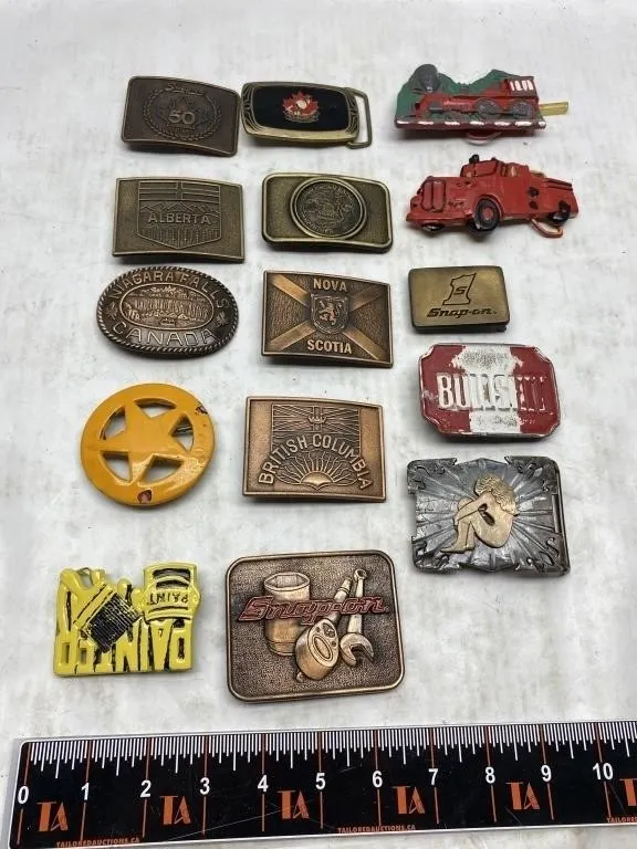 Belt Buckle Lot w/ Snap-on & Canada Themes