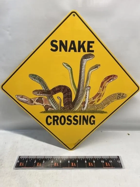 Snake Crossing Metal Sign
