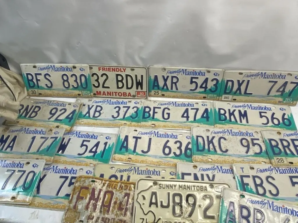 Vintage Manitoba License Plates Collection