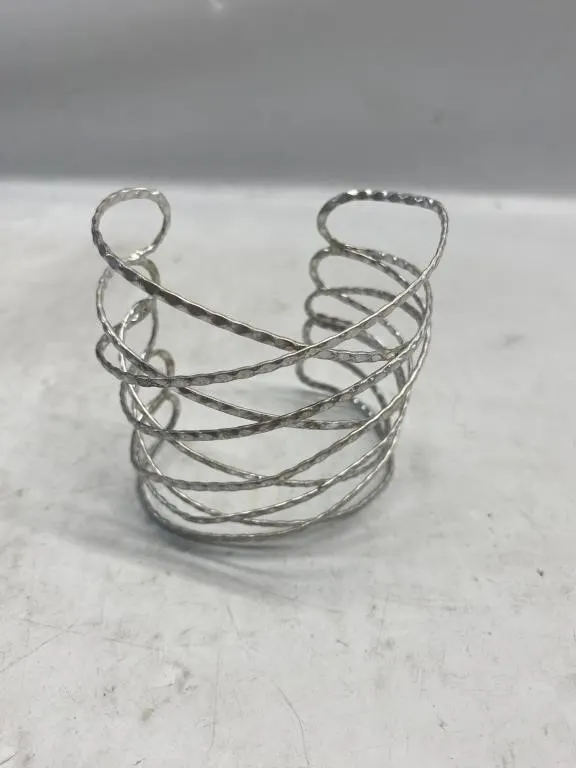 Silver Plated Wire Cuff Bracelet
