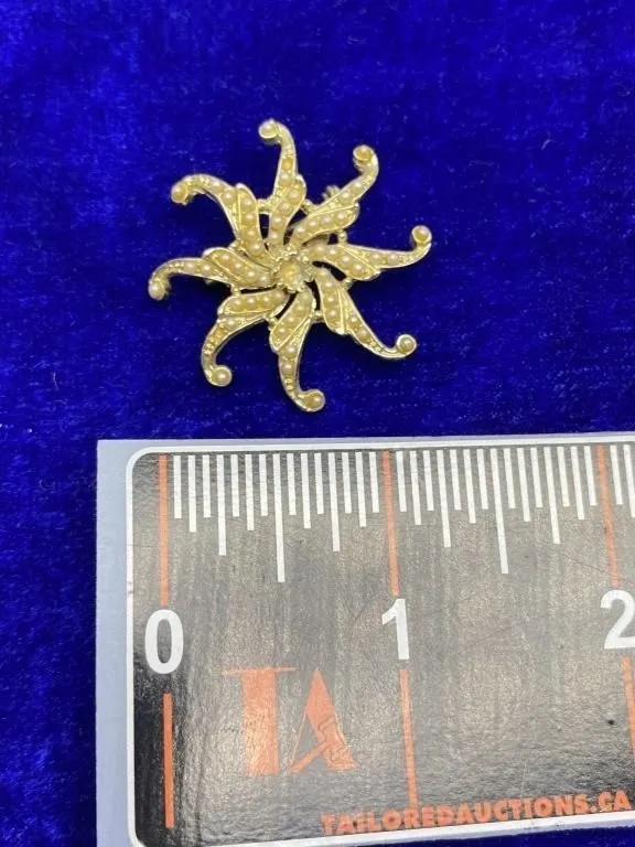 Coro Victorian Style Starburst Brooch
