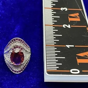 Cocktail Ring with Red Stone & Accents
